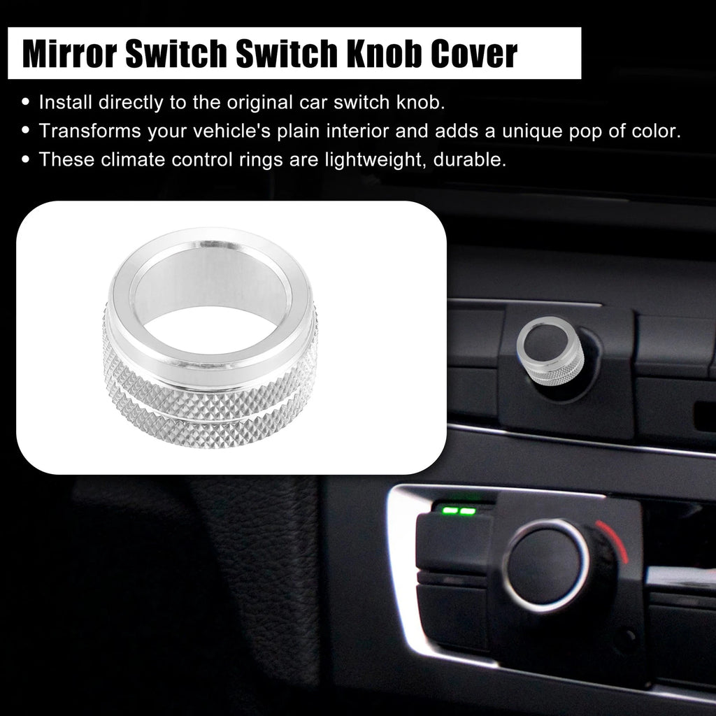 Auto Mirror Switch Knob Cover Decoration Replacement for Toyota Silver Tone (—)