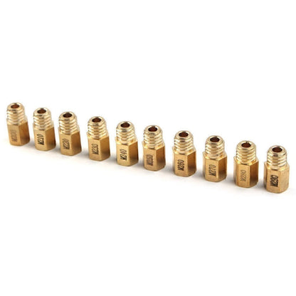 Set of 10 Hex Type Carburetor Main Jets for Mikuni VM/TM/TMX 200-290