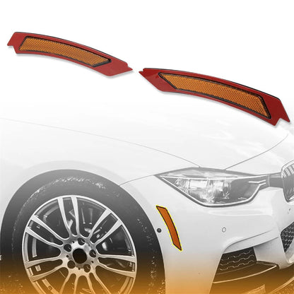 2Pcs For 09-11 BMW E90 E91 LCI Front Side Marker Bumper Fender Reflectors Yellow