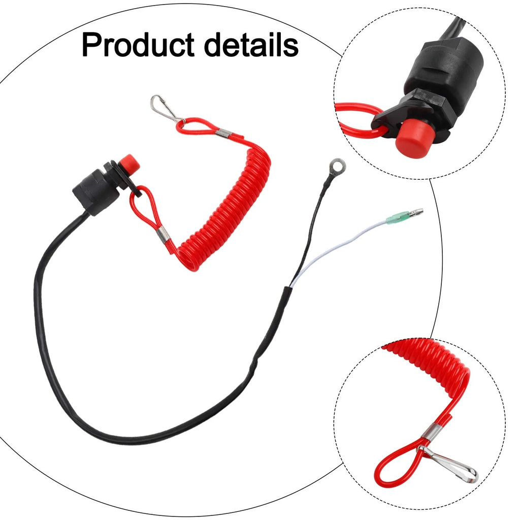 Stop Switch Safety Tether for Boat Outboard Motor