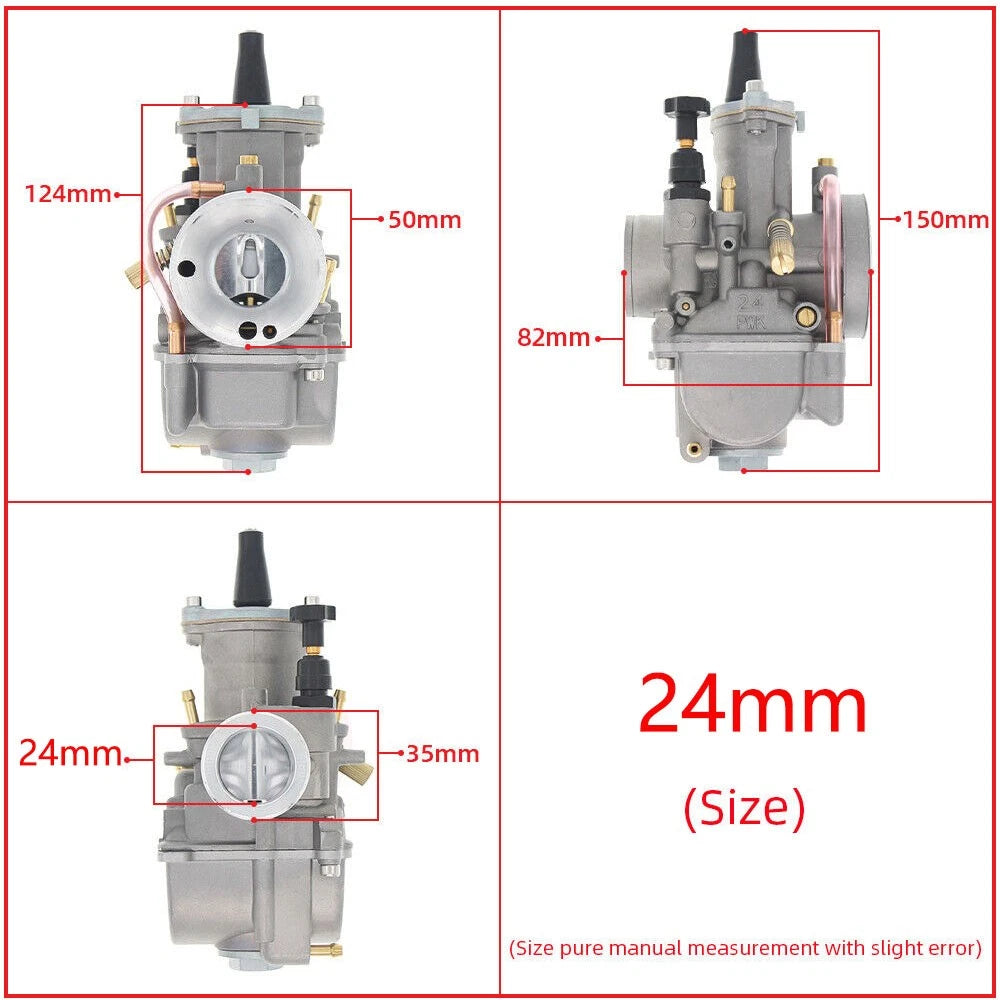 24mm Carburetor for PWK24 50-125cc Keihin KOSO OKO (Dirt Pit Bike, ATV, Go Kart)