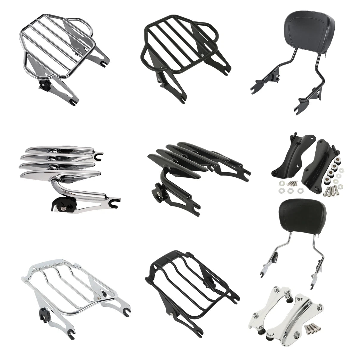 Sissy Bar Backrest Luggage Rack Docking Hardware for Harley Touring (2014–2025)