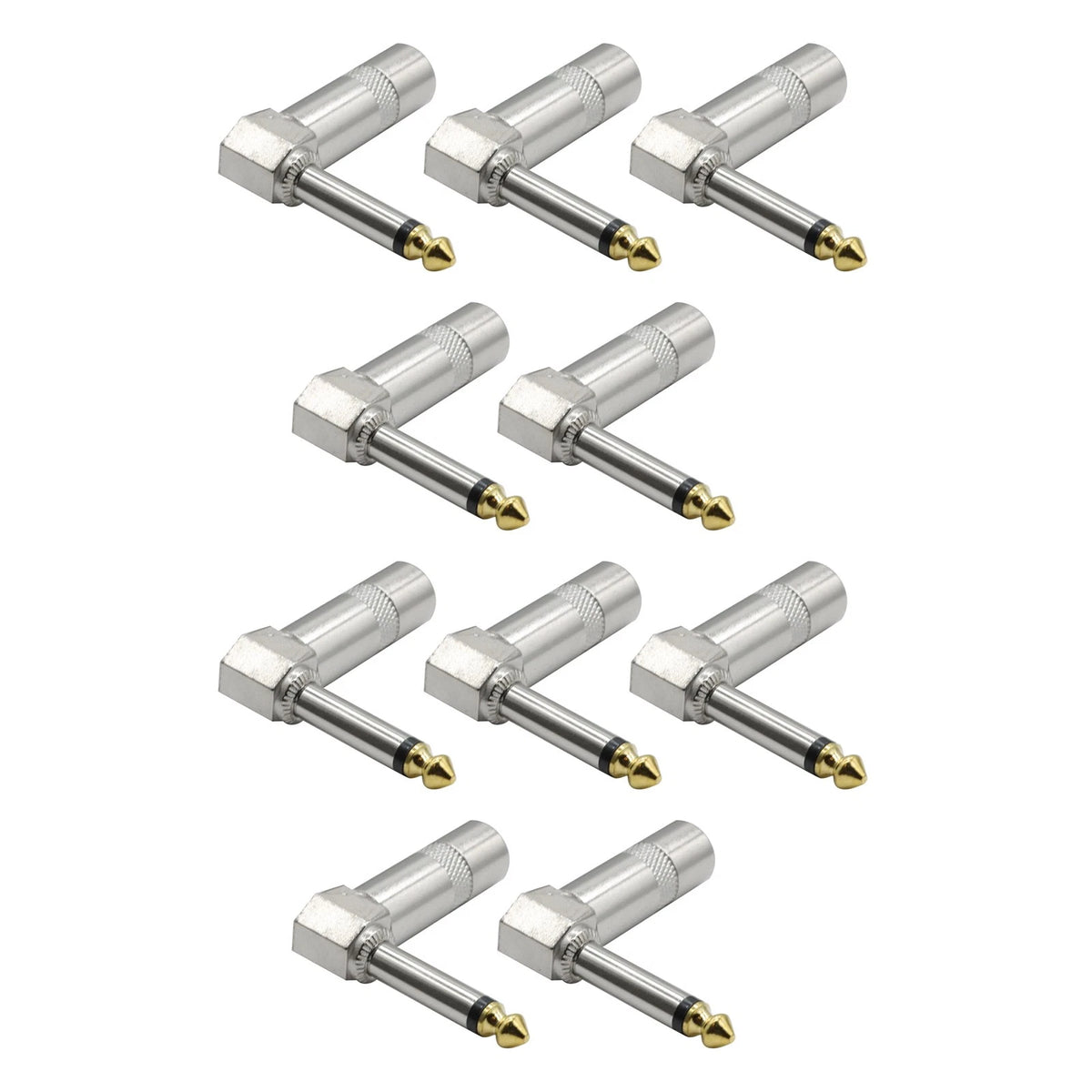 10PCS Right Angle Mono Phone Plug for Recording and Performances