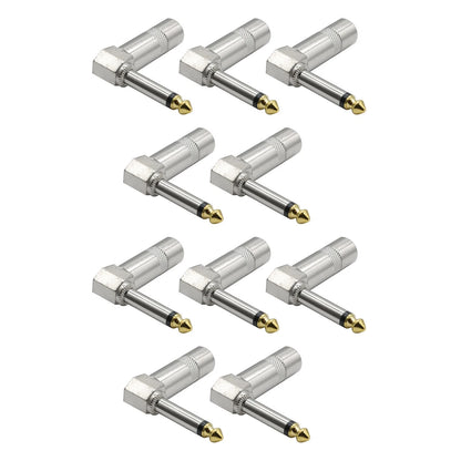 10PCS Right Angle Mono Phone Plug for Recording and Performances
