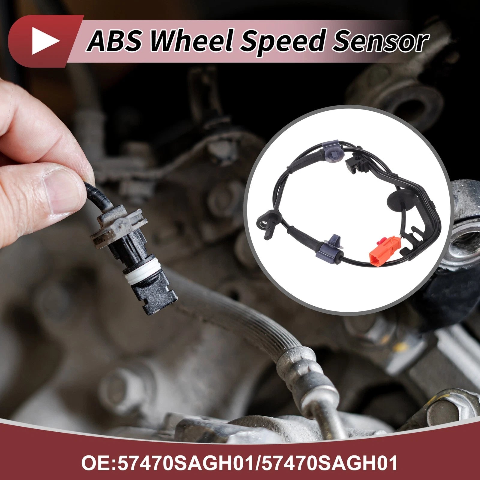 ABS Wheel Speed Sensor Rear Right Replacement for Honda City GE4 (2014–2017)