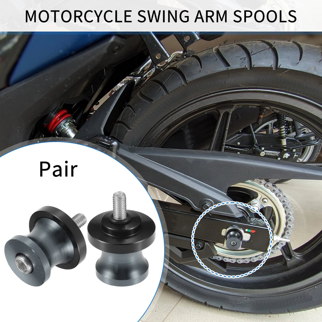 Motorbike Swingarm Spools 6mm CNC Replacement for Universal Fit (2000–2025)