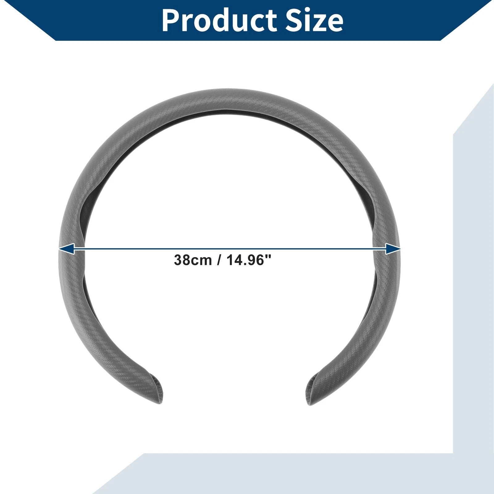 Rubber Steering Wheel Cover for Universal Fit (14.96")