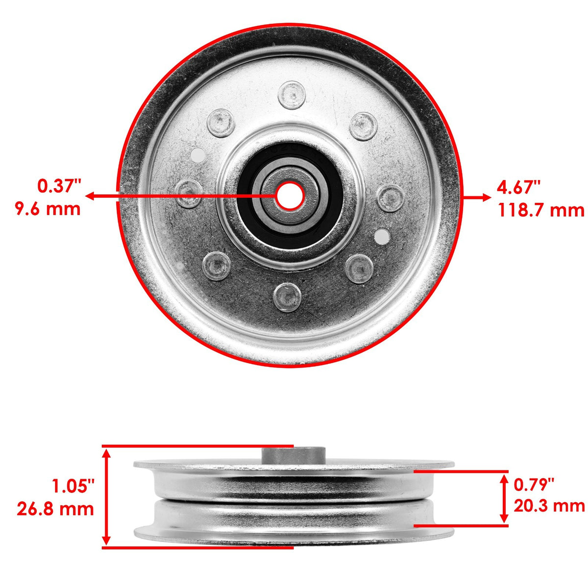 Deck Pulley with Idler Pulley Replacement for John Deere Z465 Eztrak (2010–2018)