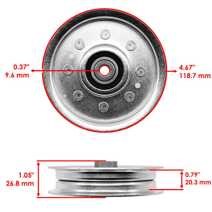 Deck Pulley with Idler Pulley Replacement for John Deere Z465 Eztrak (2010–2018)