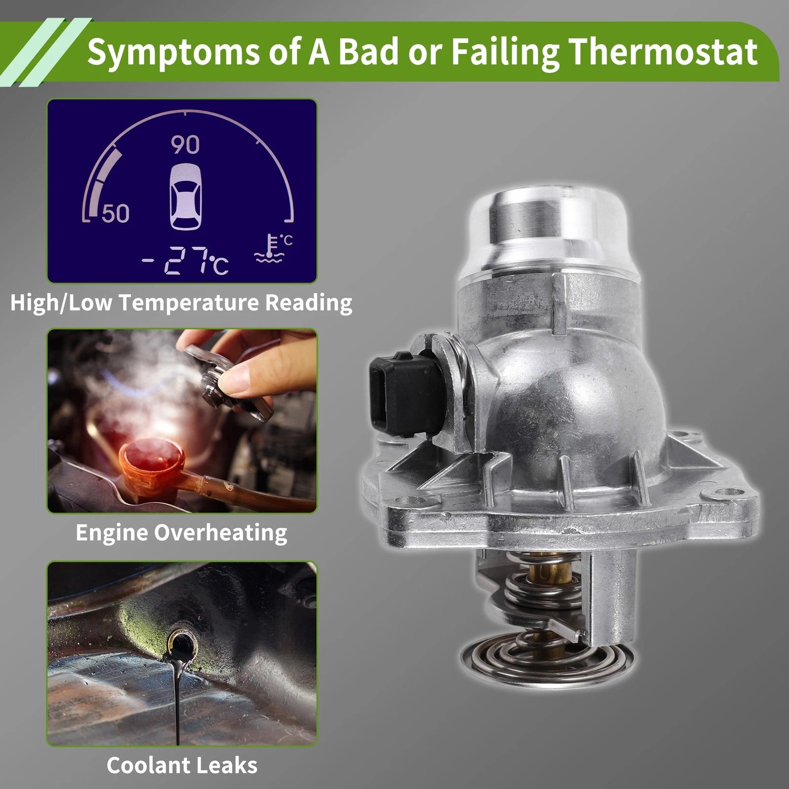 Engine Coolant Thermostat Housing Assembly for BMW E39 540i E38 740i 740iL E53 (1995–2003)