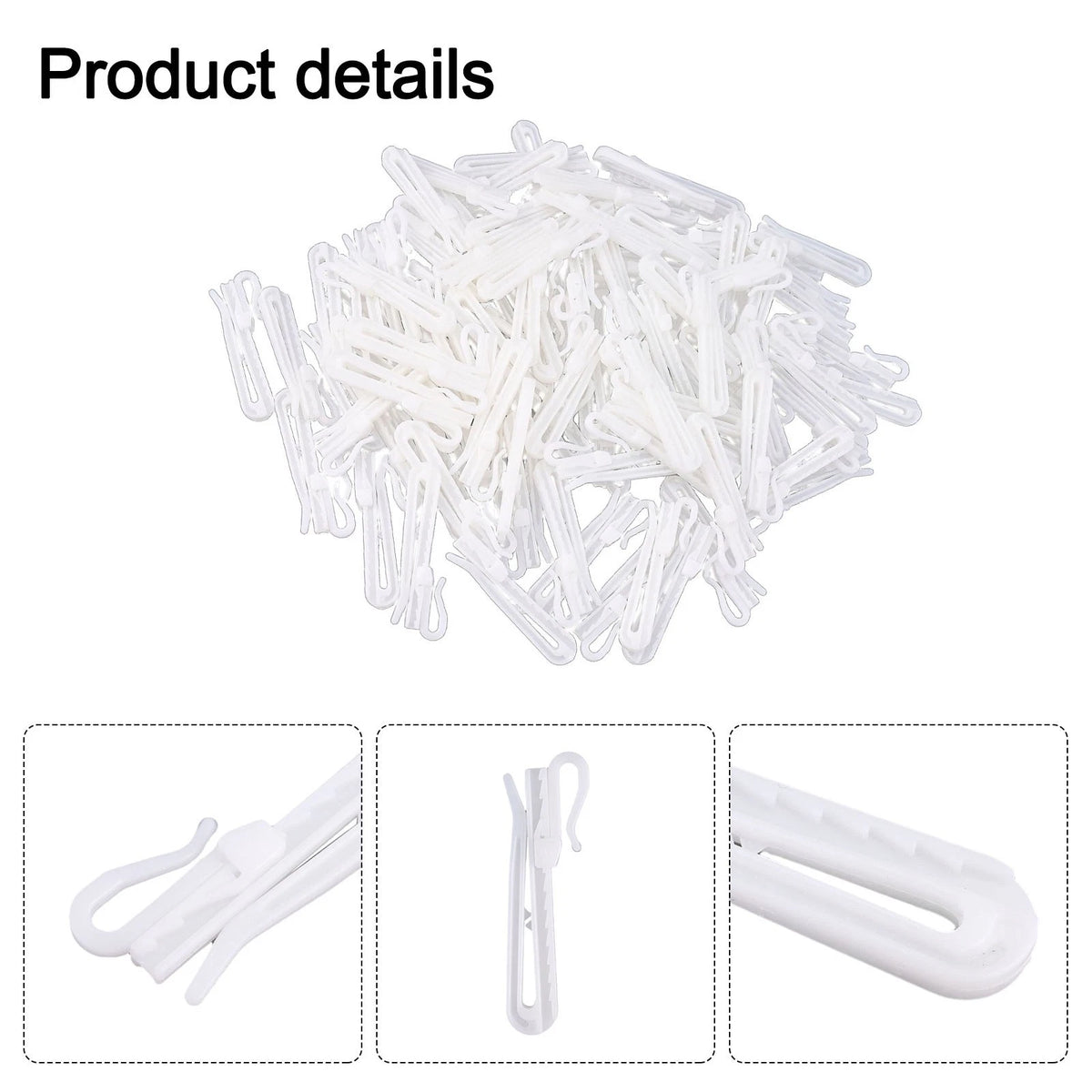 100pcs Adjustable Pinch Pleat Curtain Hooks for Drapes