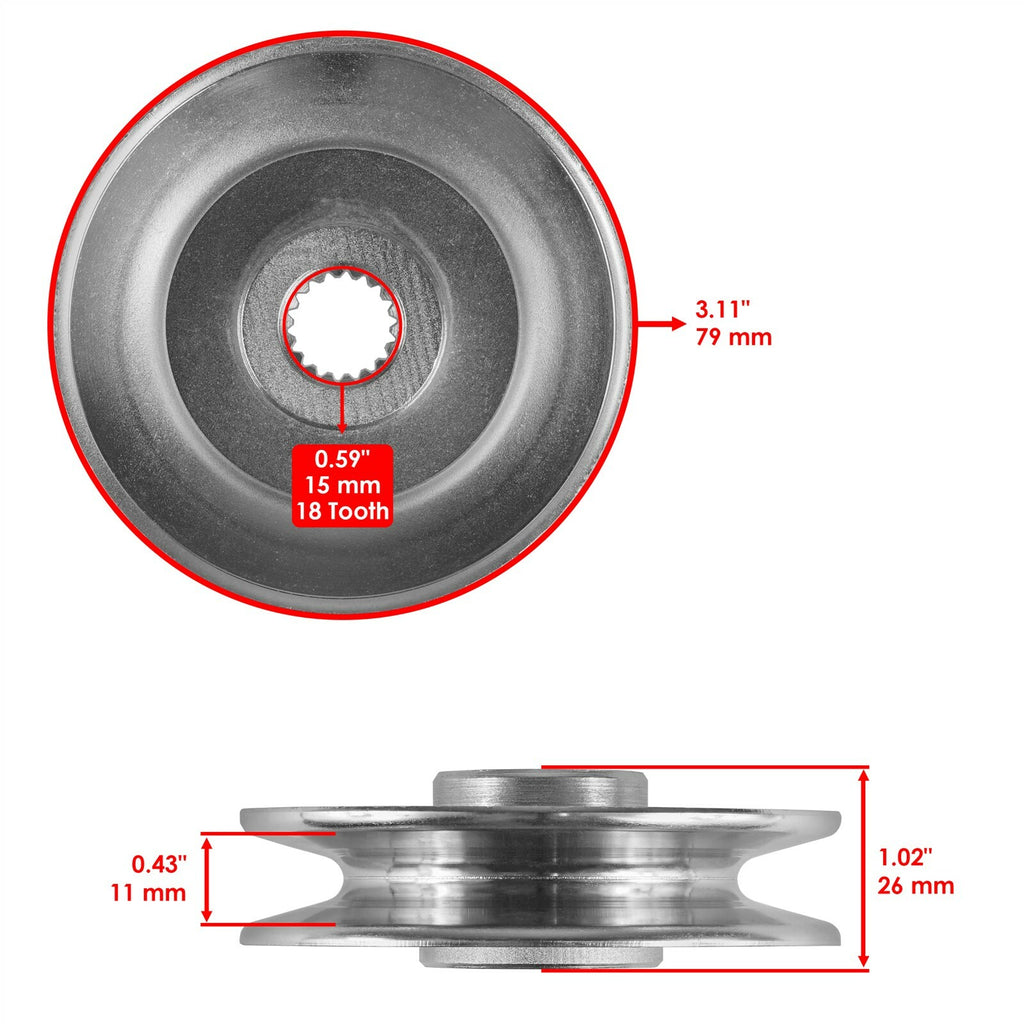 Transmission Pulley Replacement for John Deere D110 D120 D125 D130 (2004–2014)