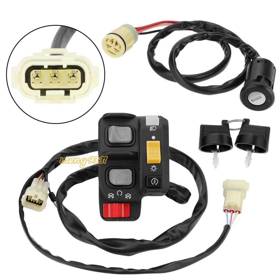 Handlebar Switch & Ignition Key Switch for Honda Foreman 450 TRX450FE ES (1998–2004)