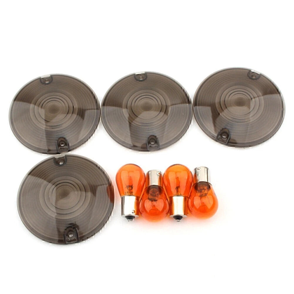 Smoked Turn Signal Light Cover Lens for Harley Classic FLHTC