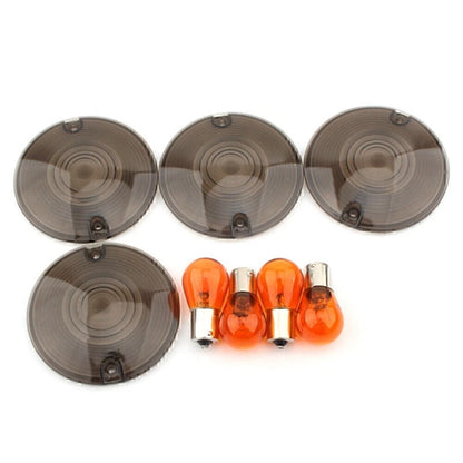 Smoked Turn Signal Light Cover Lens for Harley Classic FLHTC