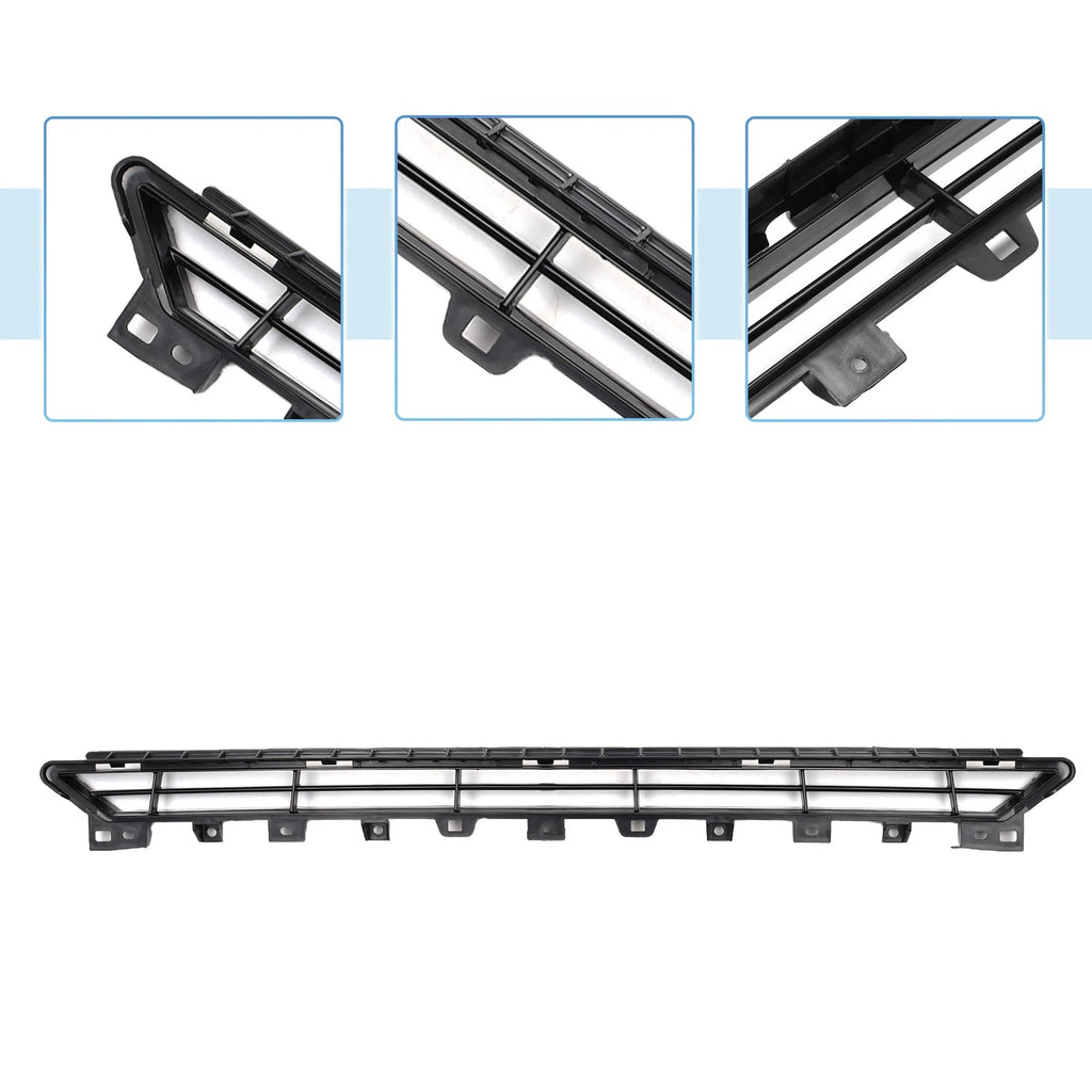 Front Lower Hood Bumper Grille for Audi A1 (2015–2018) Black ABS Plastic