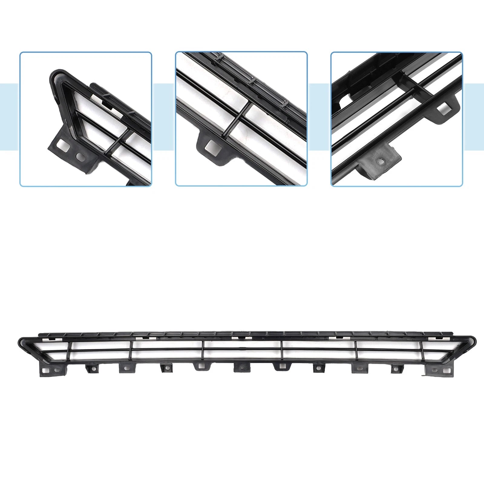 Front Lower Hood Bumper Grille for Audi A1 (2015–2018) Black ABS Plastic