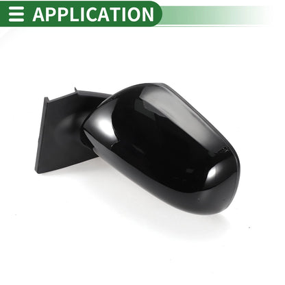 Left Side Door Mirror for Toyota Yaris Hatchback Manual Folding Gloss Black (2012–2020)