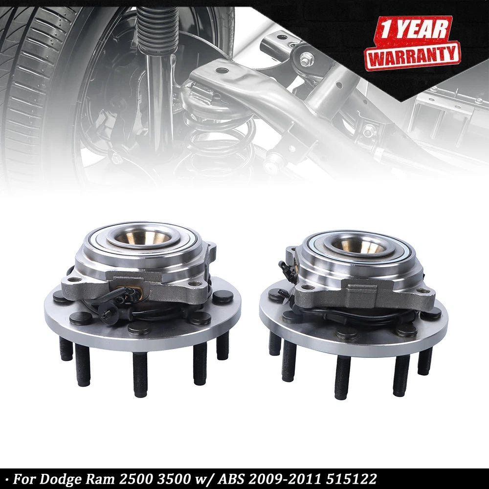 Pair Front Wheel Bearing Hub for Dodge Ram 2500 3500 (2009–2011) 515122