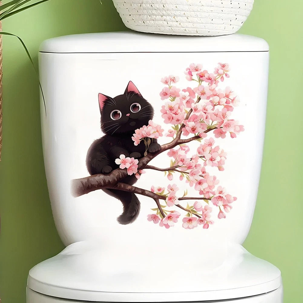 Wall Sticker for Cherry Blossom Bathroom Waterproof PVC
