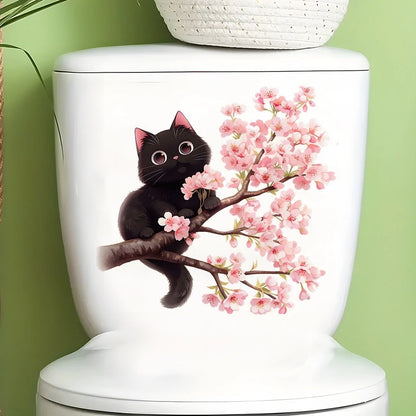 Wall Sticker for Cherry Blossom Bathroom Waterproof PVC