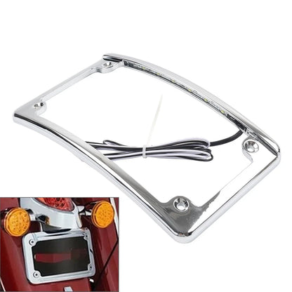 Rear License Plate Frame Bracket with Light for Harley Touring Glide