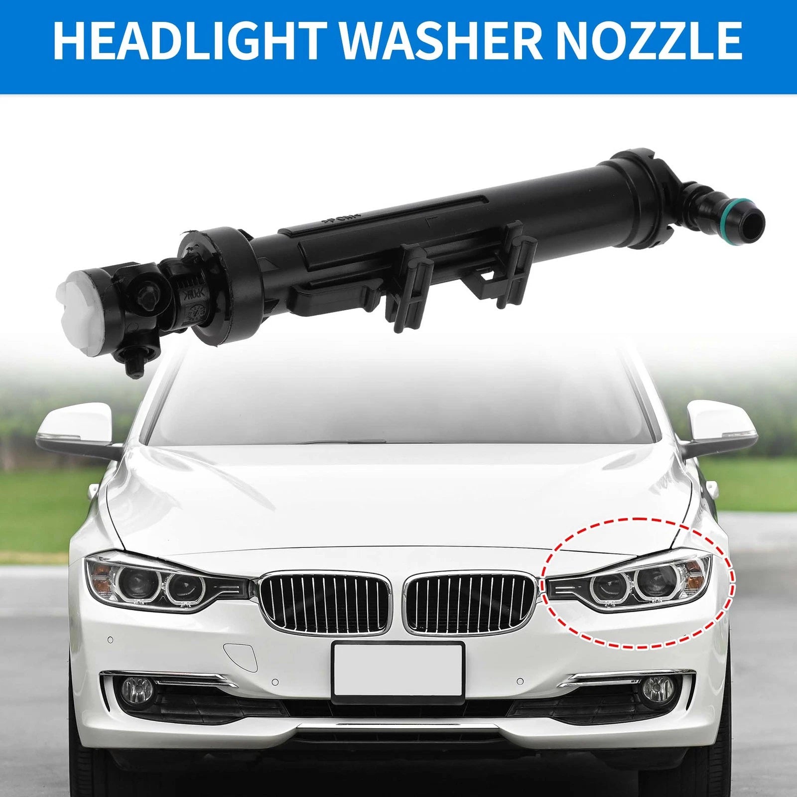 Front Driver Side Headlight Washer Nozzle Replacement for Mercedes-Benz ML350 (2006–2015)