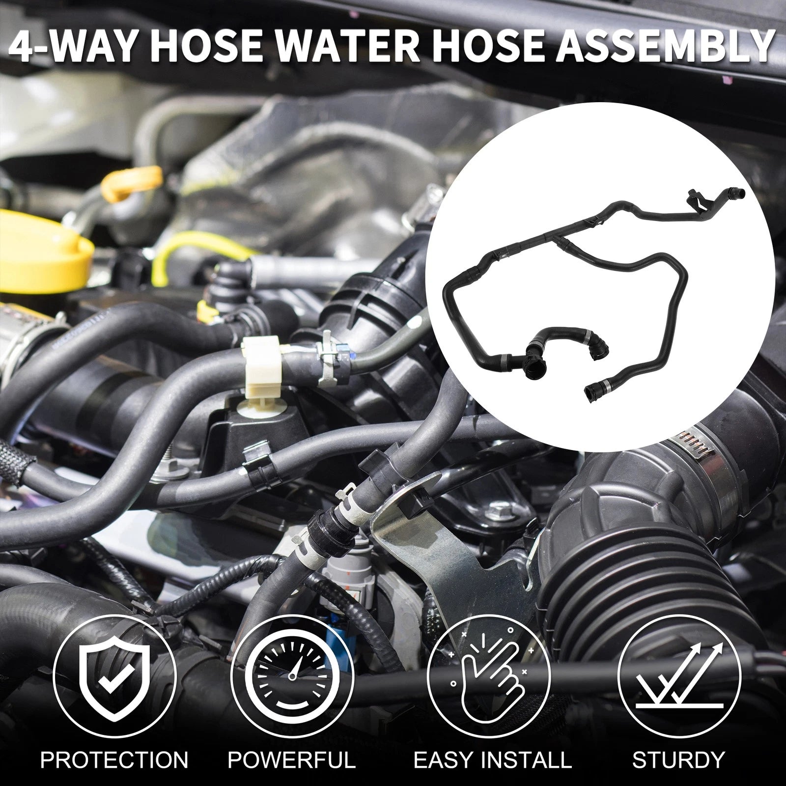 4-Way Hose Water Hose Assembly Replacement for BMW 318i (2007–2012)