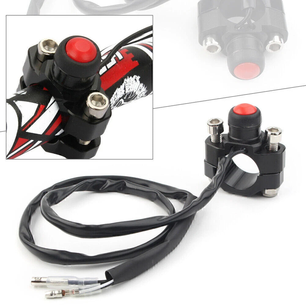 Rotating Bar Clamp Start Stop Kill Switch Button for Universal 7/8" Handlebar