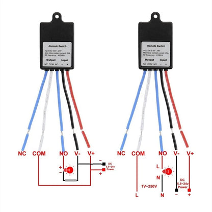 1-Channel RF Relay Mini Wireless Remote Control Switch for DC 6V 12V 24V