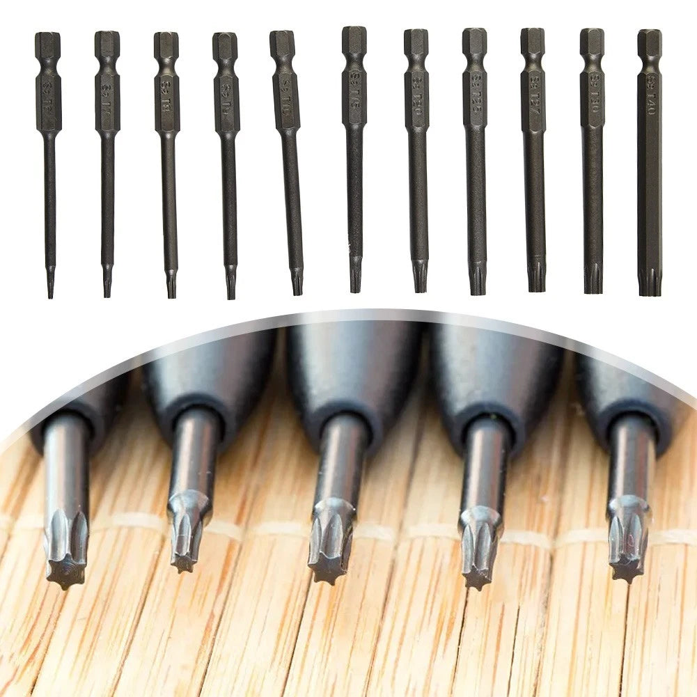 11-Piece Hex Screwdriver Bit Set for Workshop Security