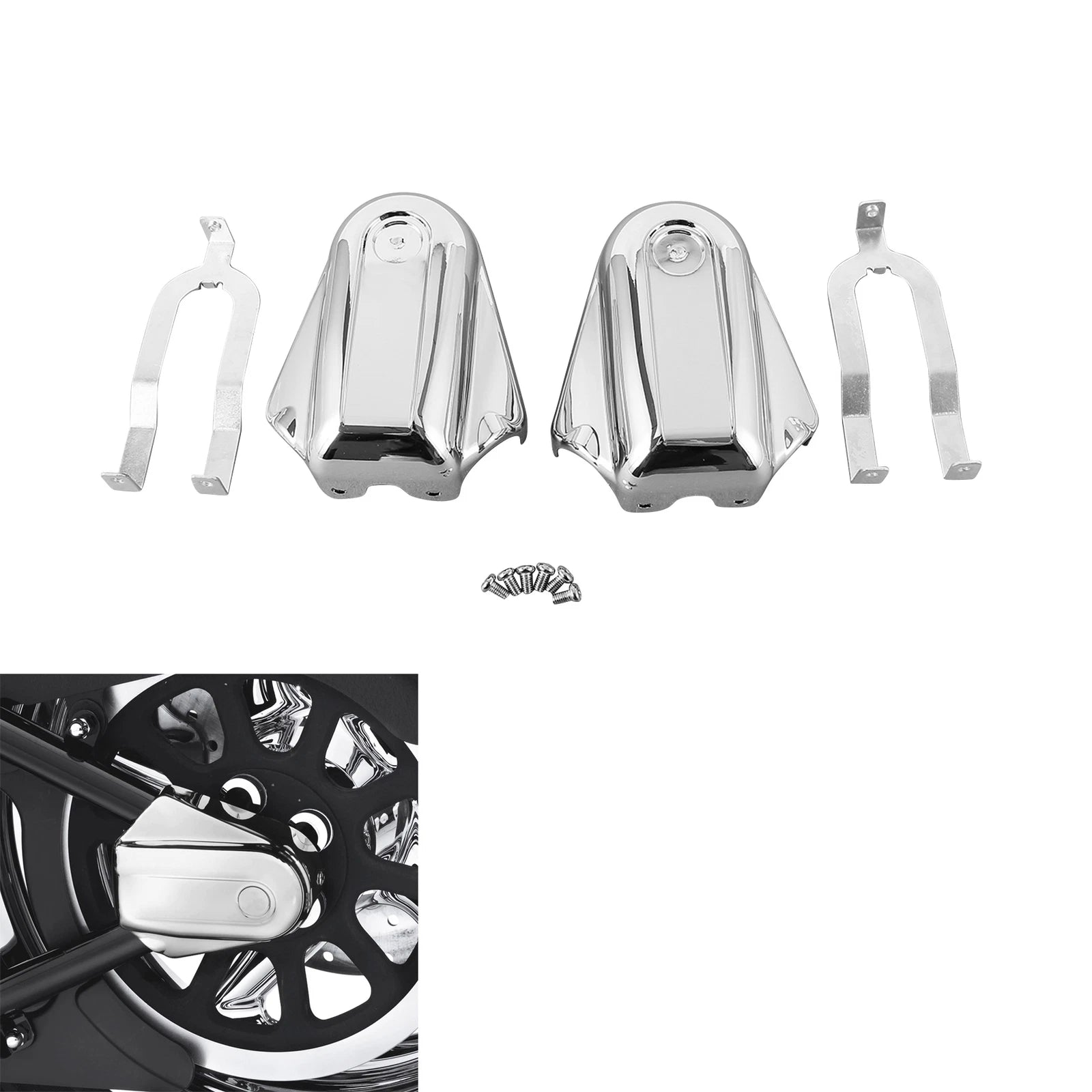 Chrome Rear Axle Covers for Harley Heritage Softail Classic (2008–2017)