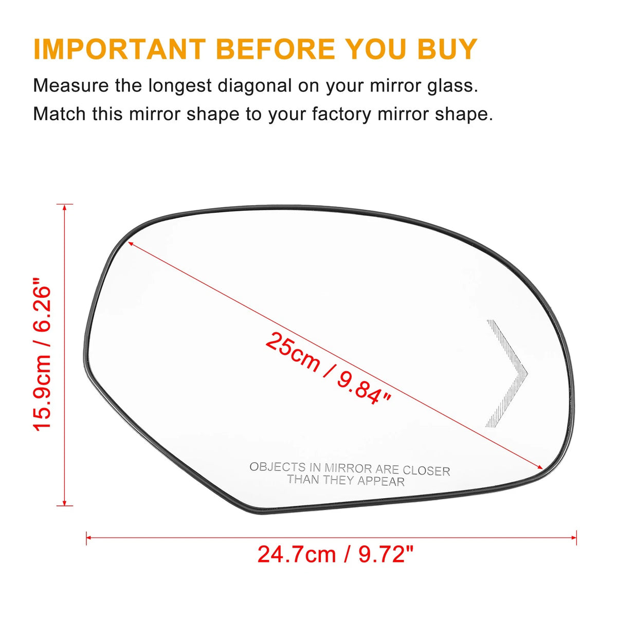 Passenger Side Heated Signal Mirror Glass for Tahoe Yukon Sierra Silverado (2015–2020)