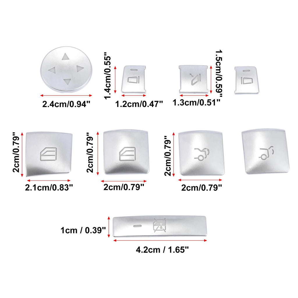 Door Armrest Window Switch Button Cover Set for Mercedes-Benz C200 C250 (2010–2014)