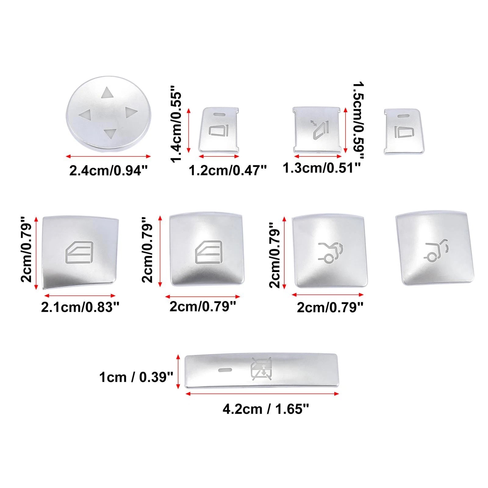 Door Armrest Window Switch Button Cover Set for Mercedes-Benz C200 C250 (2010–2014)