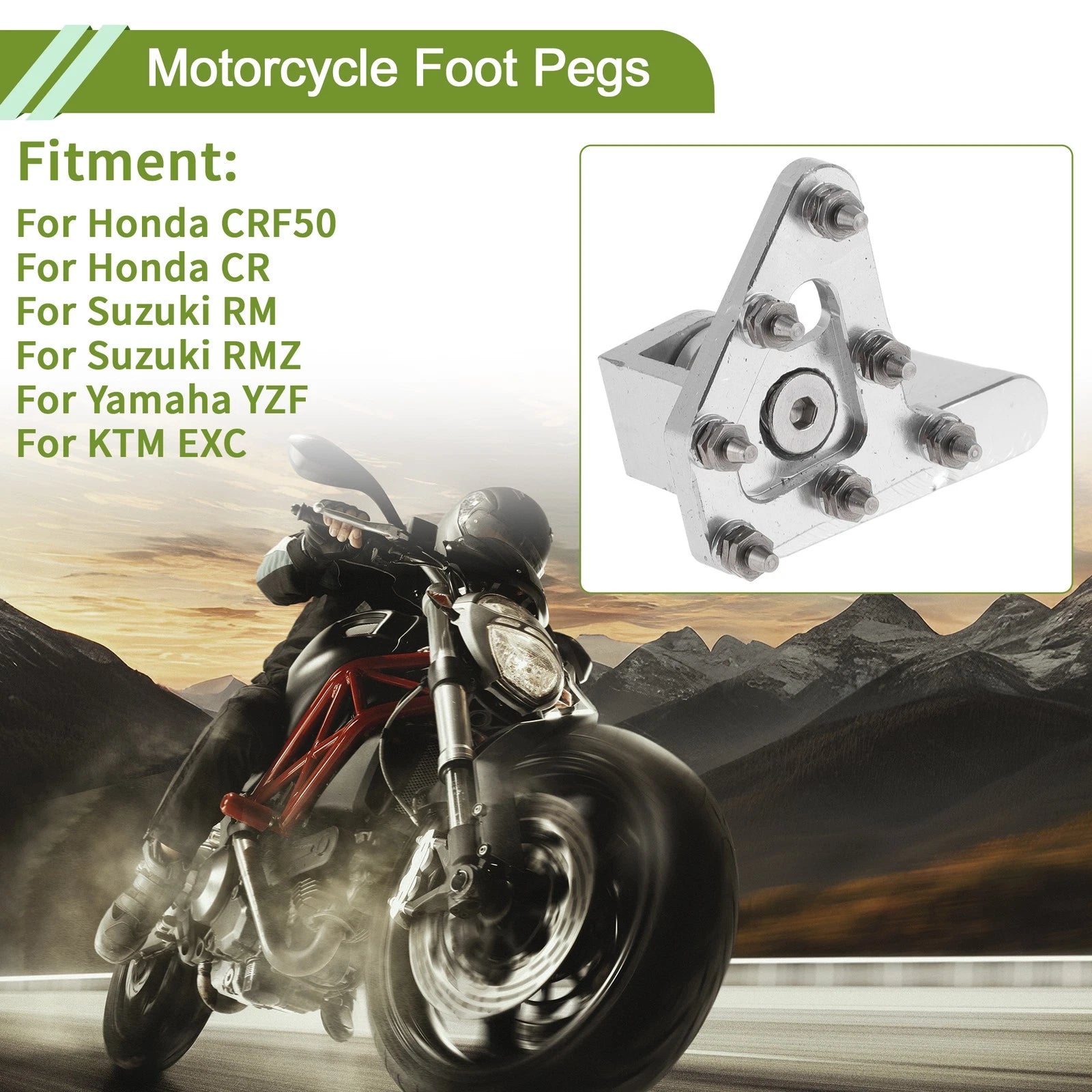 Motorcycle Foot Pegs Replacement for Honda CRF50 Footrests (2000–2024)