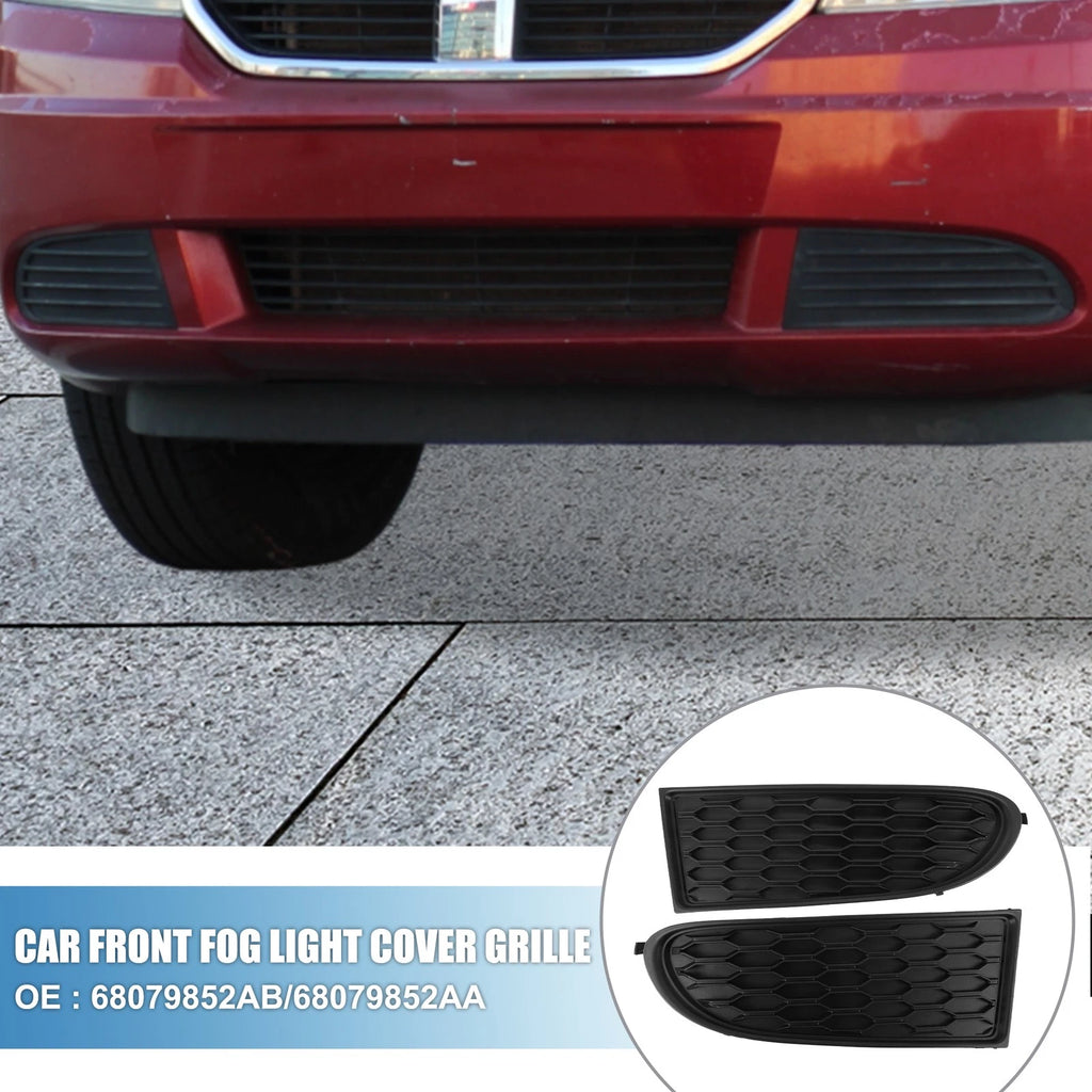 Front Fog Light Cover Grille Set for Dodge Journey (2011–2020) Black