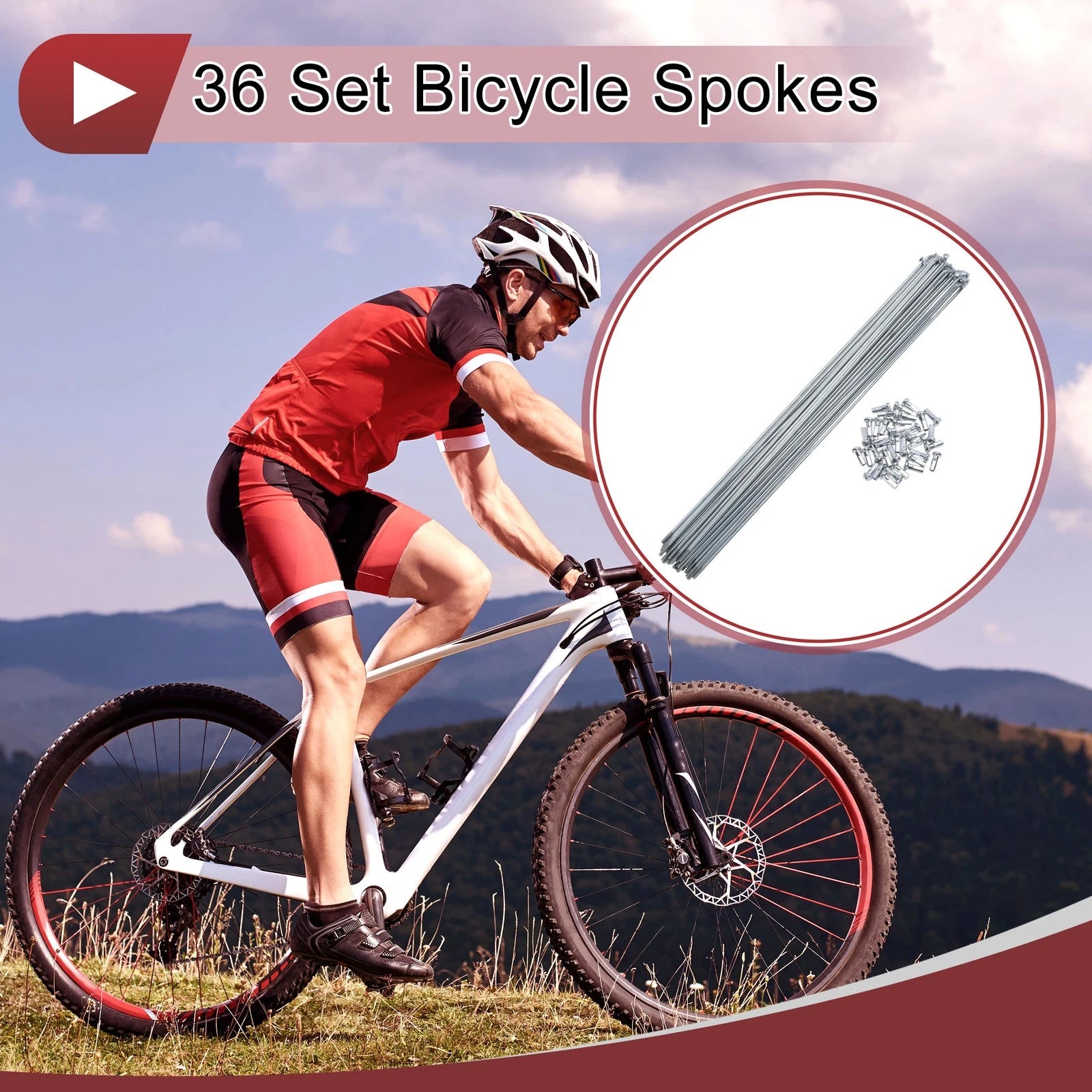 Bicycle Spoke Replacement Set 14G for 261 mm Steel Galvanized Wheels (1)