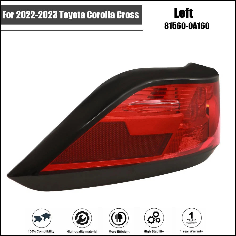Halogen Tail Light Assembly for Toyota Corolla Cross (2022–2023) Left Side Chrome