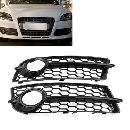 Glossy Black Honeycomb Front Bumper Fog Light Grille Cover for Audi TT 8J (2006–2014)