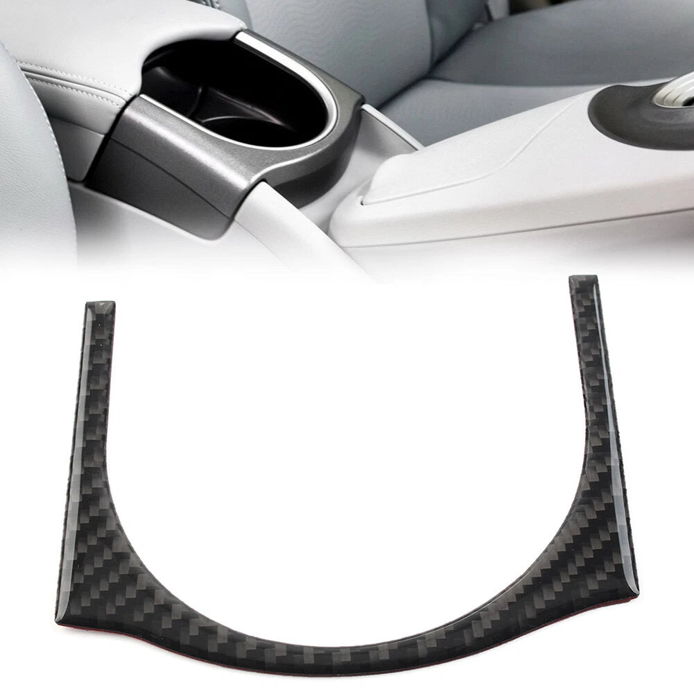 Carbon Fiber Black Interior Armrest Cup Holder Trim for Toyota Prius (2012–2015)