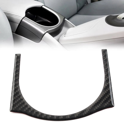 Carbon Fiber Black Interior Armrest Cup Holder Trim for Toyota Prius (2012–2015)