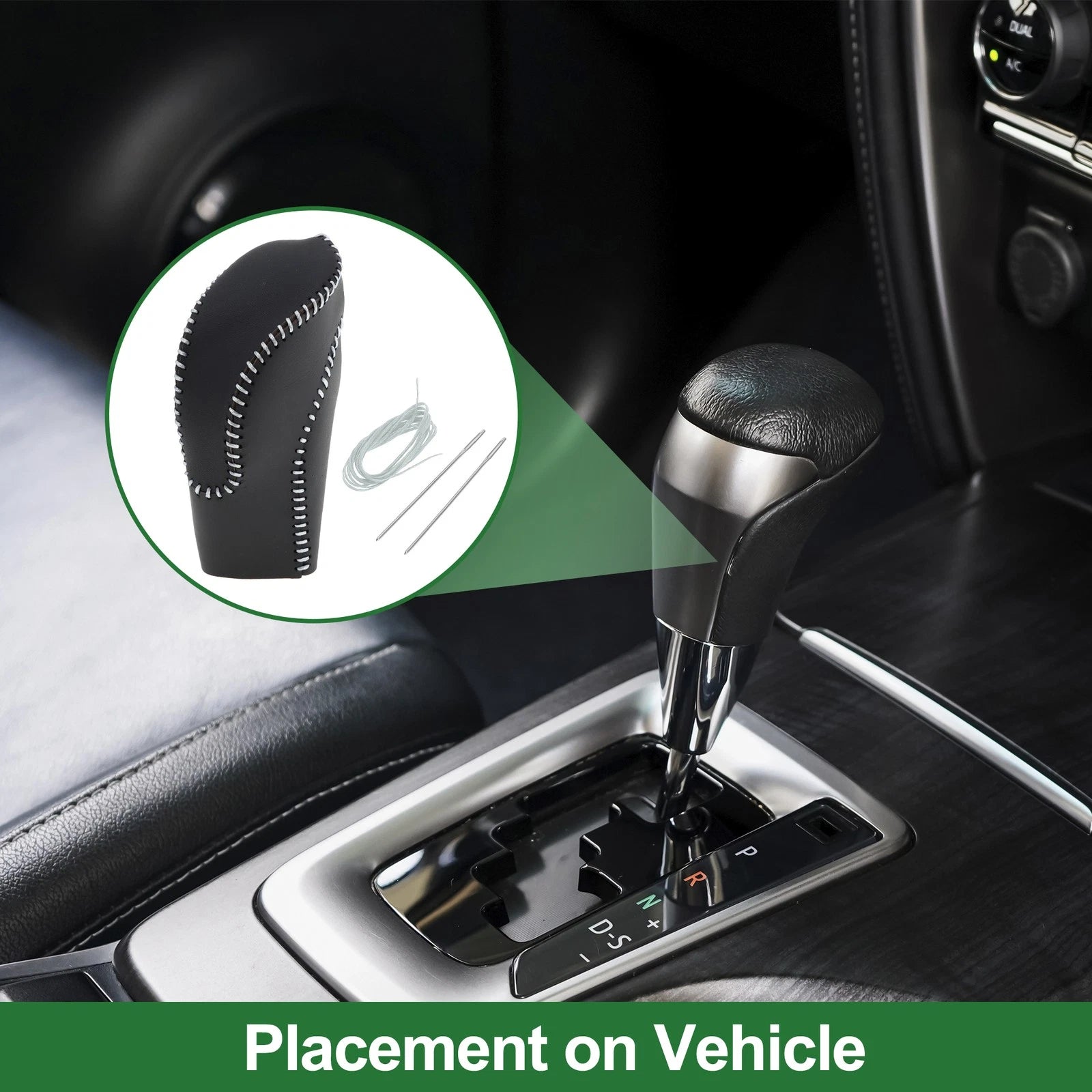 Gear Shift Knob Cover Replacement for Subaru Forester 2018–2023 Faux Leather