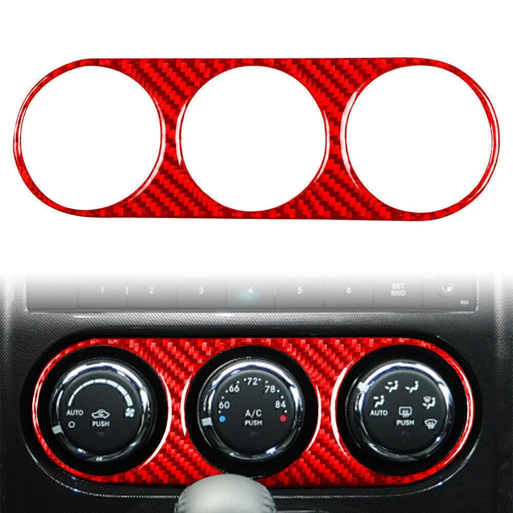 Air Conditioning Switch Panel Cover for Dodge Challenger (2008–2014) Red Carbon Fiber