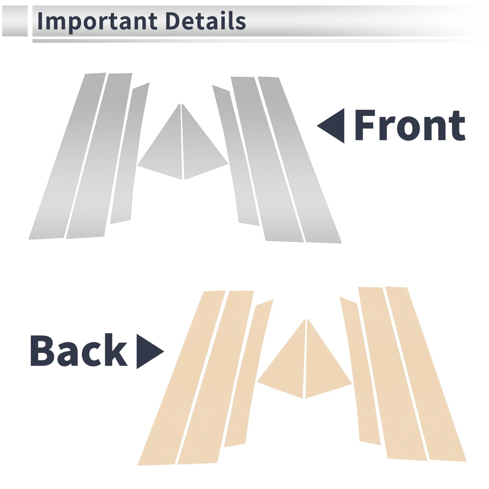 8 Pcs Door Pillar Window Trim Replacement for Mazda CX7 (2013–2014)