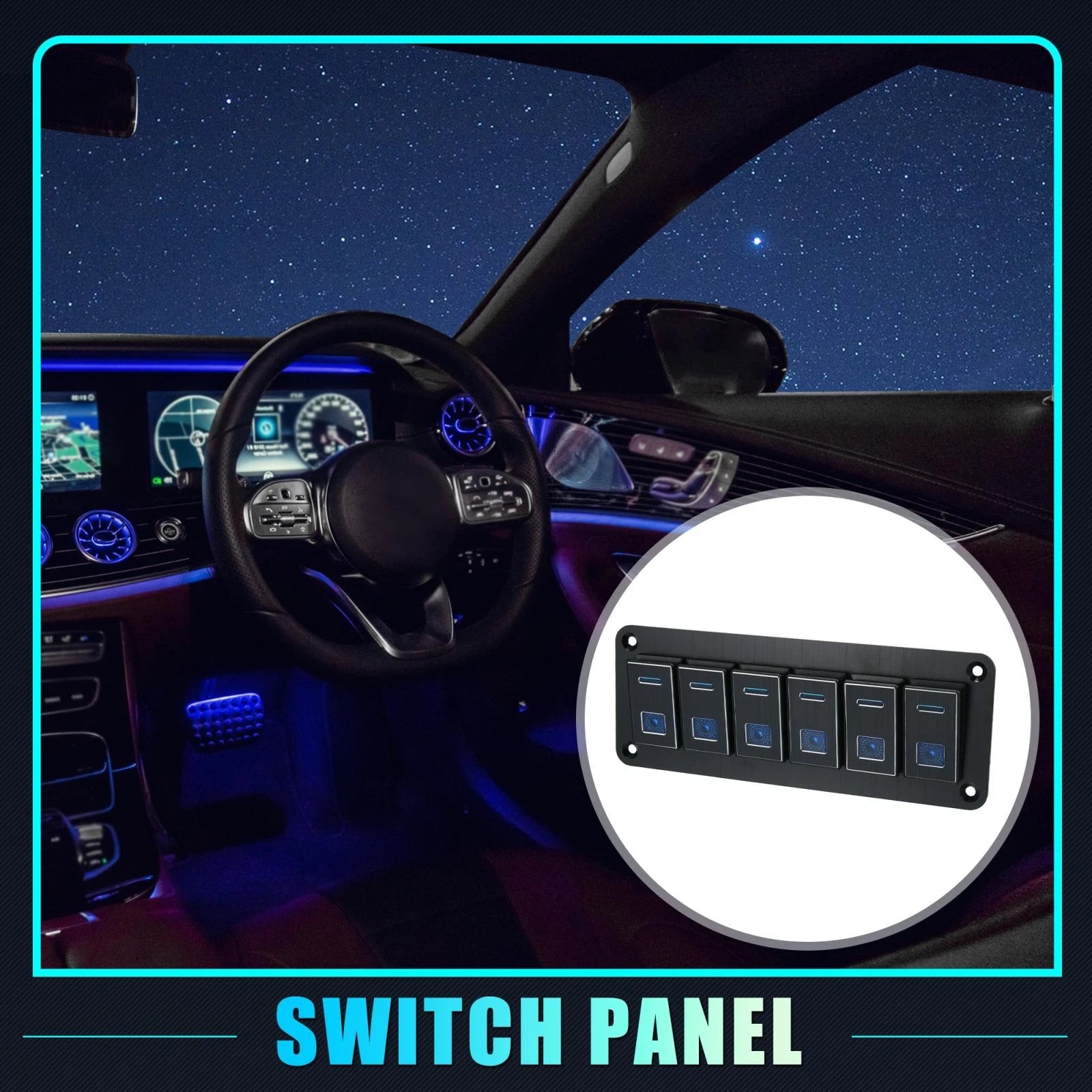 6 Gang Rocker Switch Panel for Auto Boat