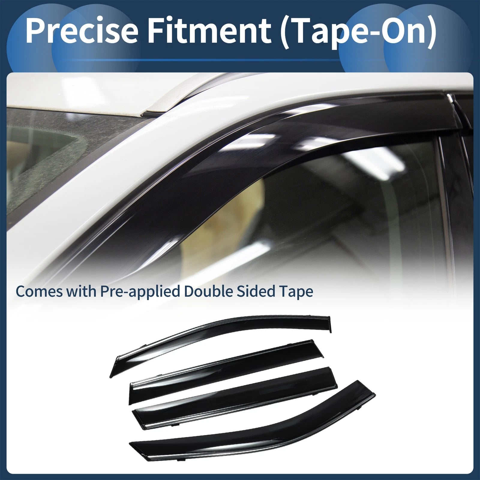 Window Deflectors Side Window Vent Visors Black 1 Set for Toyota RAV4 (2019–2019)