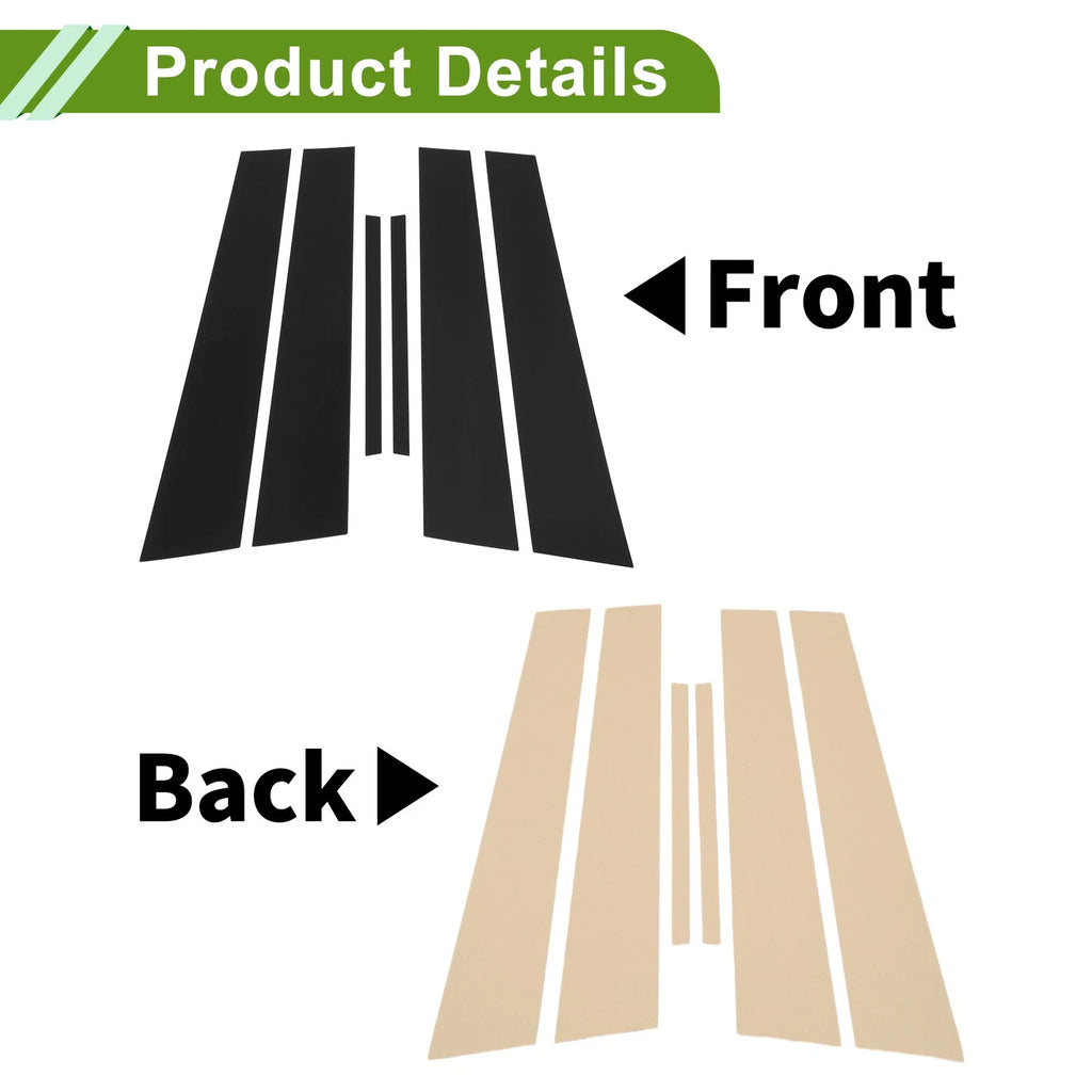 6 Pcs Pillar Window Trim Replacement for Dodge Charger (2011–2021) Black