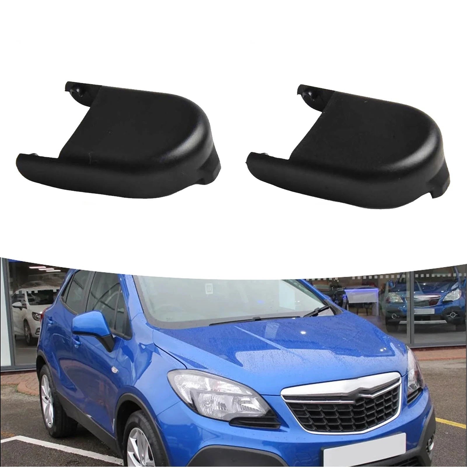 Cap Set for Opel Mokka (2012–2023) Windshield Wipers - Black