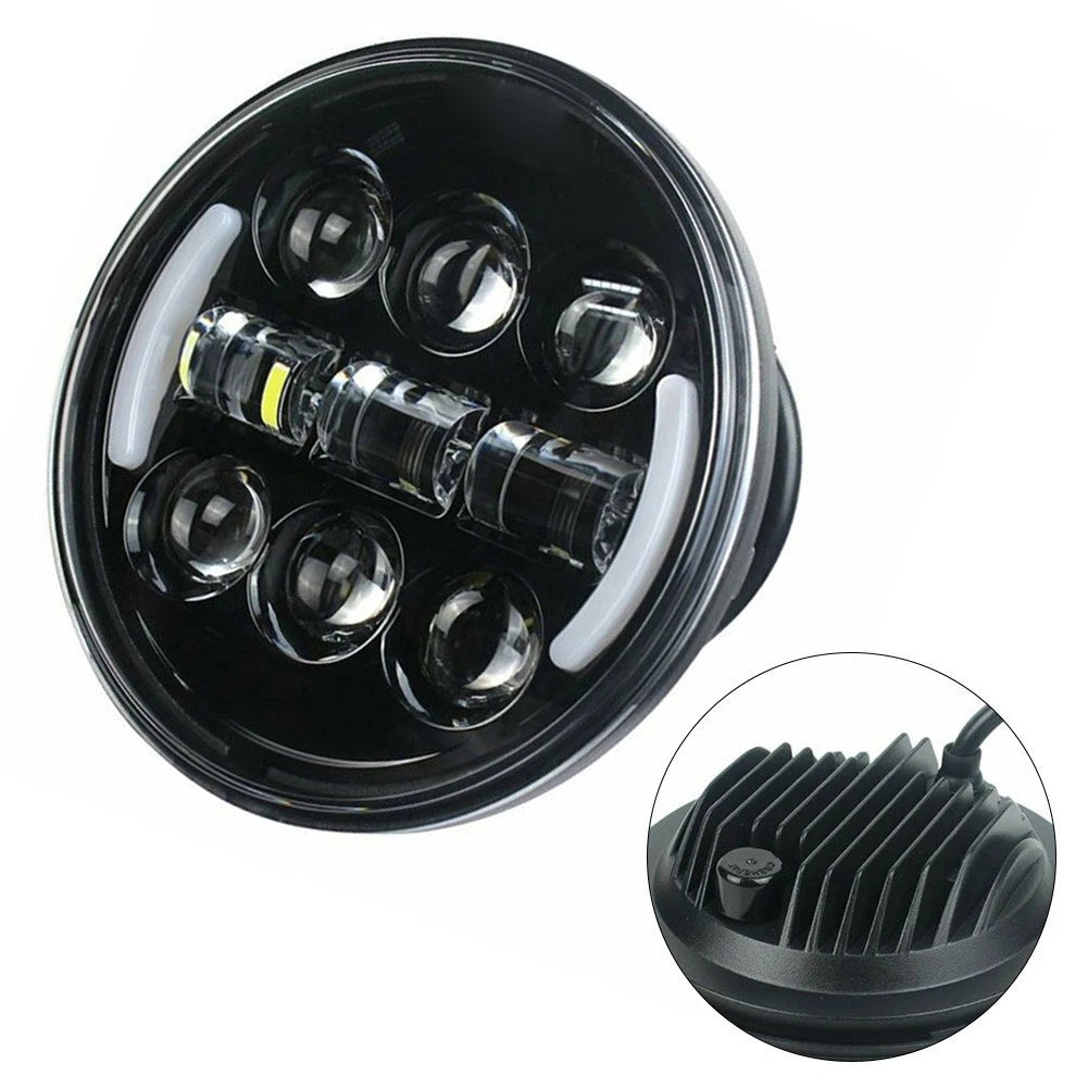 Round Shape Motorcycle 5 75In LED Headlight Amber Turn Signals Easy to Install